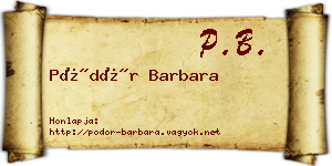 Pödör Barbara névjegykártya