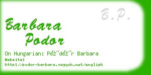 barbara podor business card